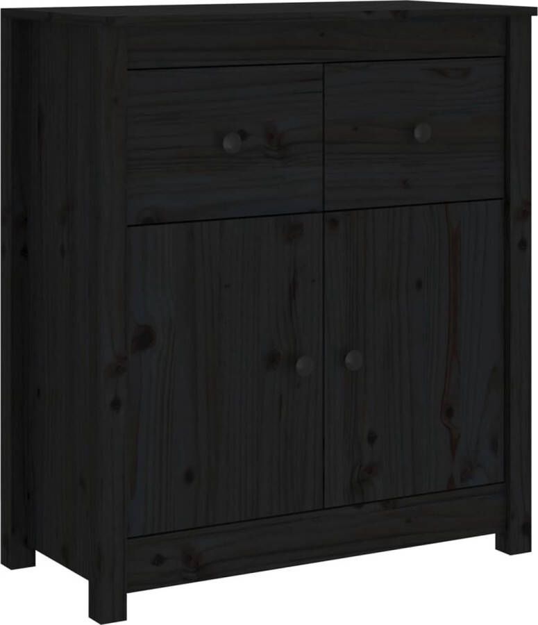 VidaXL -Dressoir-70x35x80-cm-massief-grenenhout-zwart - Foto 4