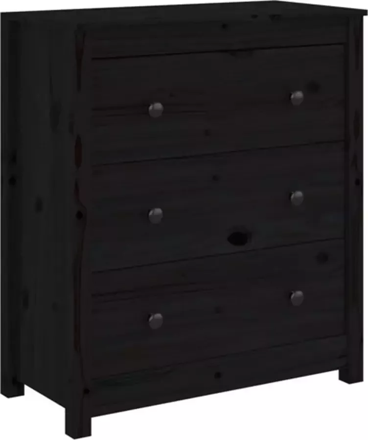 VidaXL -Dressoir-70x35x80-cm-massief-grenenhout-zwart - Foto 4