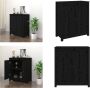 VidaXL Dressoir 70x35x80 cm massief grenenhout zwart Dressoir Dressoirs Kast Wandkast - Thumbnail 2