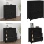 VidaXL Dressoir 70x35x80 cm massief grenenhout zwart Dressoir Dressoirs Kast Wandkast - Thumbnail 1