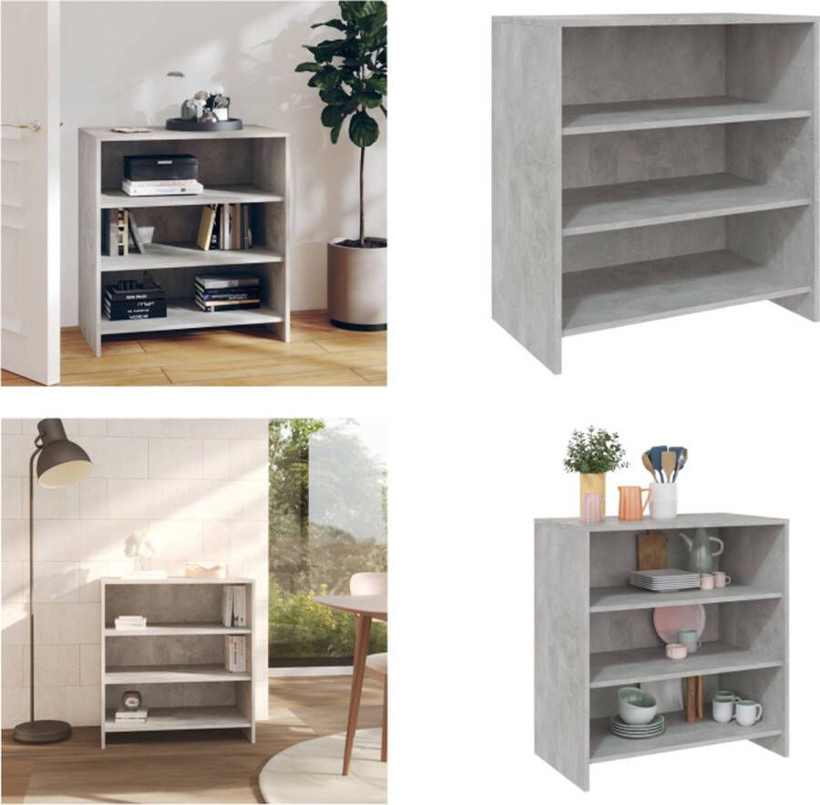 VidaXL Dressoir 70x40-5x75 cm spaanplaat betongrijs Dressoir Dressoirs Kast Opbergkast