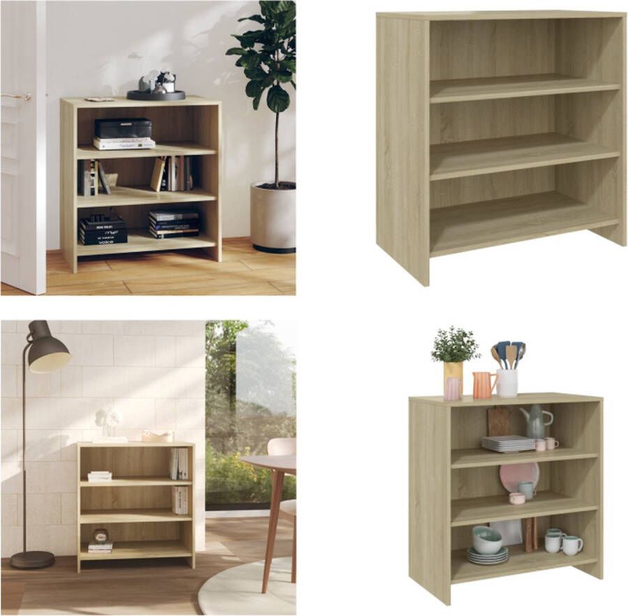 VidaXL Dressoir 70x40-5x75 cm spaanplaat sonoma eikenkleurig Dressoir Dressoirs Kast Opbergkast