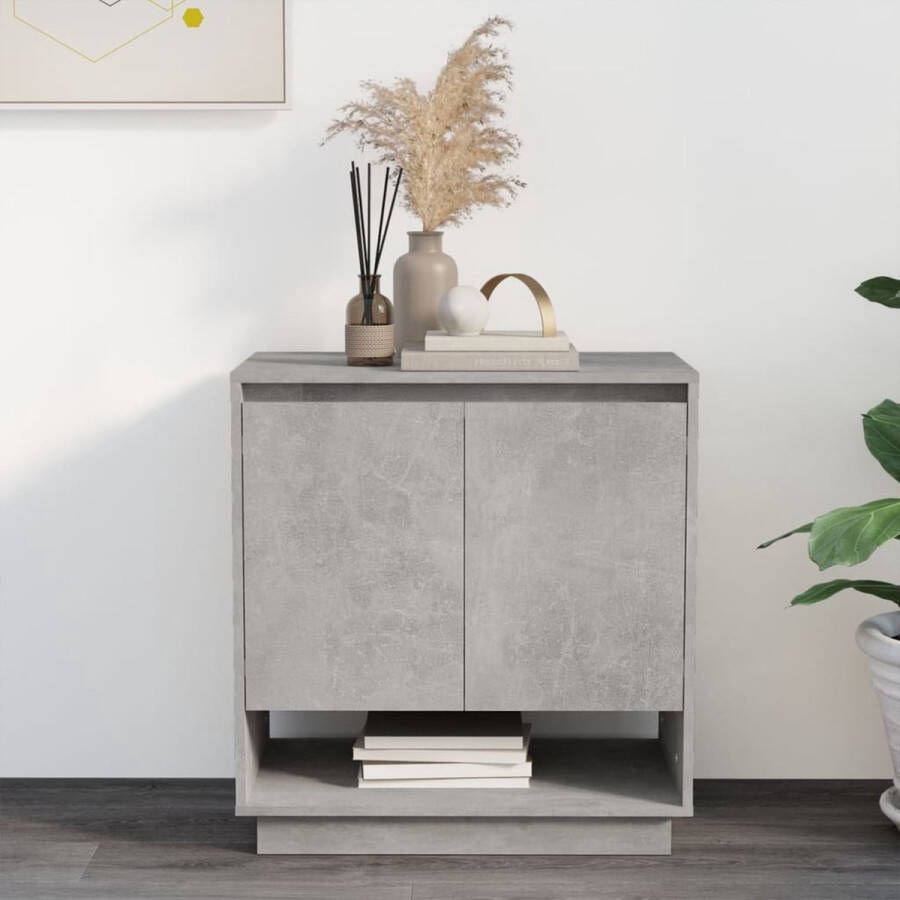 VidaXL -Dressoir-70x41x75-cm-bewerkt-hout-betongrijs - Foto 1