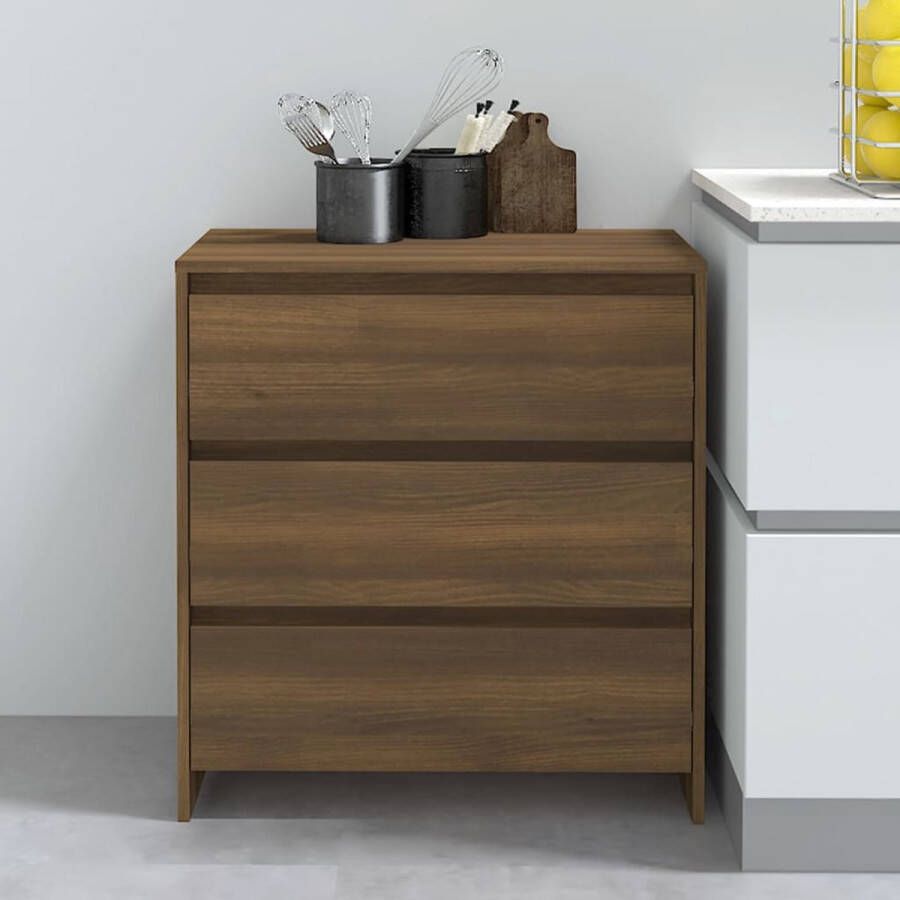 VidaXL -Dressoir-70x41x75-cm-bewerkt-hout-bruin-eikenkleur - Foto 1
