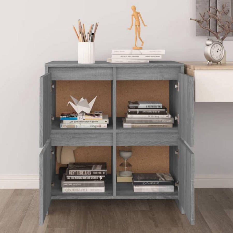 VidaXL -Dressoir-70x41x75-cm-bewerkt-hout-grijs-sonoma-eikenkleurig - Foto 2