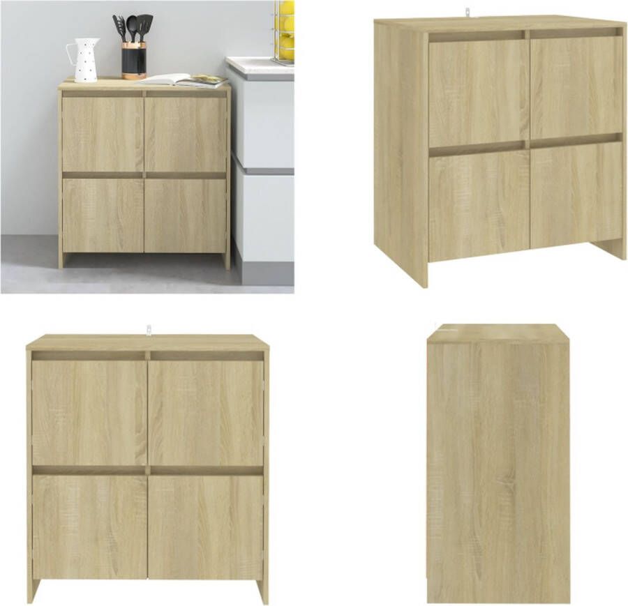 VidaXL Dressoir 70x41x75 cm bewerkt hout sonoma eikenkleurig Dressoir Dressoirs Boekenkast Kast