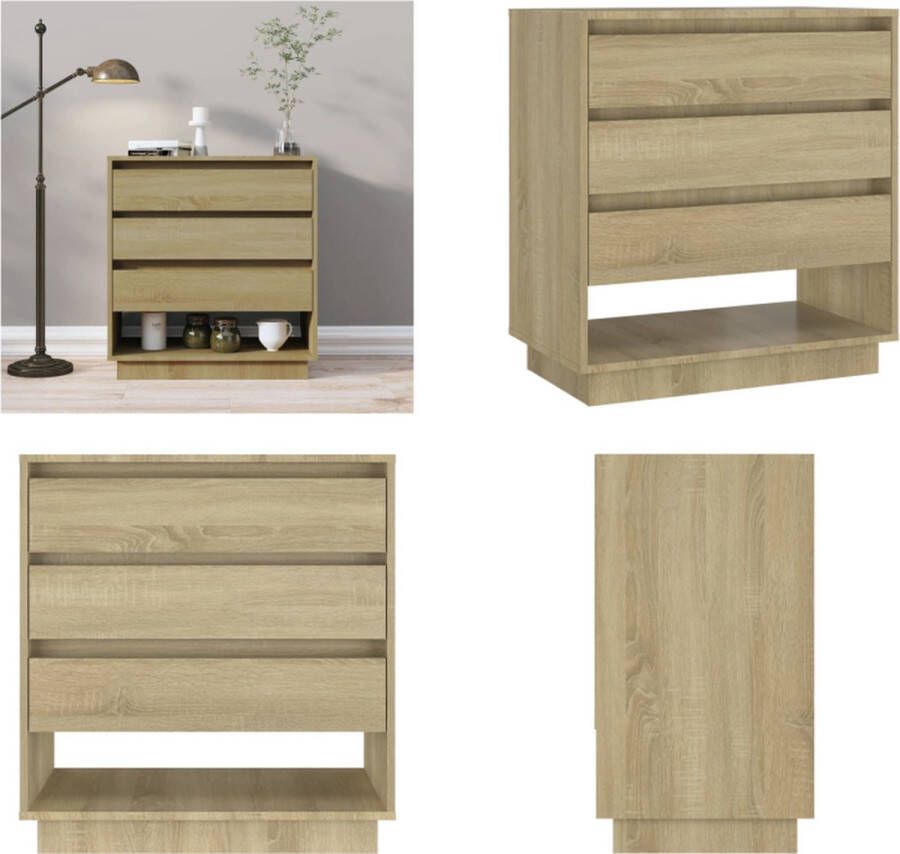 VidaXL Dressoir 70x41x75 cm bewerkt hout sonoma eikenkleurig Dressoir Dressoirs Buffetkast Opbergkast - Foto 5