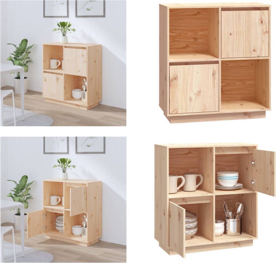 VidaXL Dressoir 74x35x80 cm massief grenenhout Dressoir Dressoirs Kast Wandkast