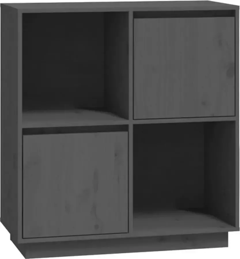 VidaXL -Dressoir-74x35x80-cm-massief-grenenhout-grijs - Foto 4