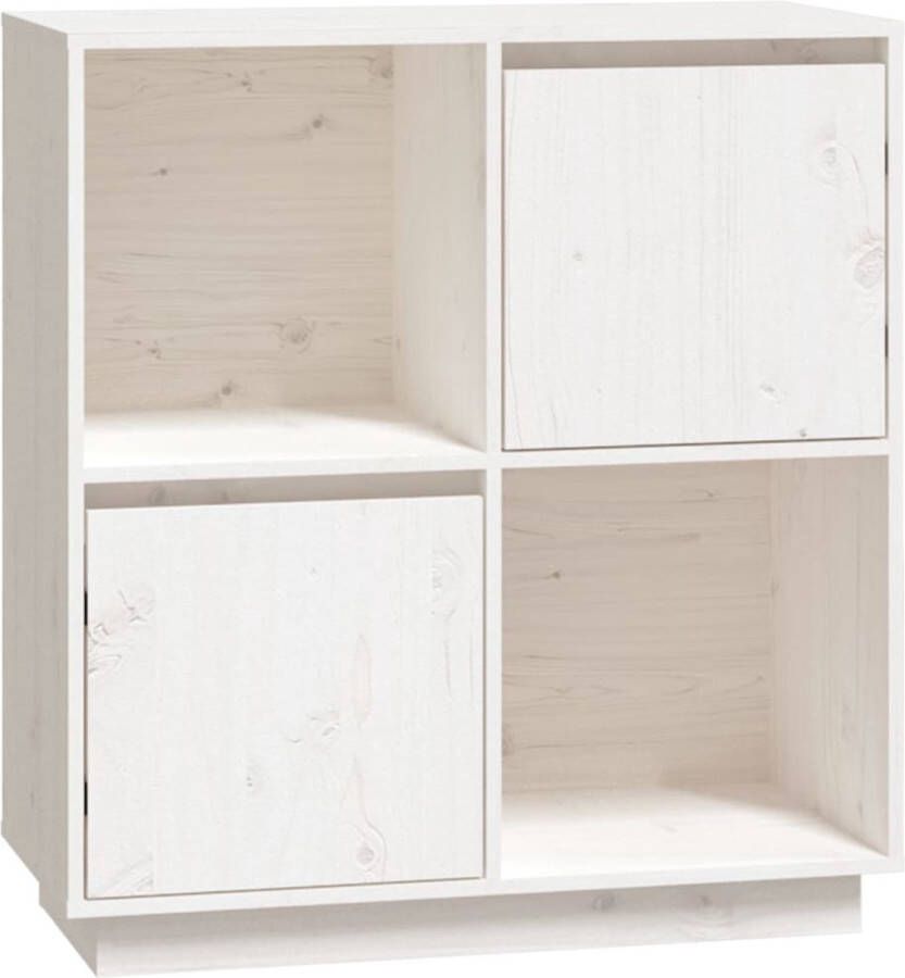 VidaXL -Dressoir-74x35x80-cm-massief-grenenhout-wit - Foto 2