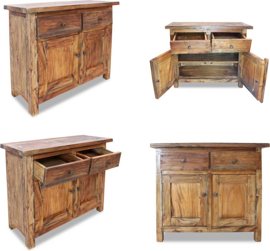 VidaXL Dressoir 75x30x65 cm massief gerecycled hout Dressoir Dressoirs Zijkast Zijkasten - Foto 2