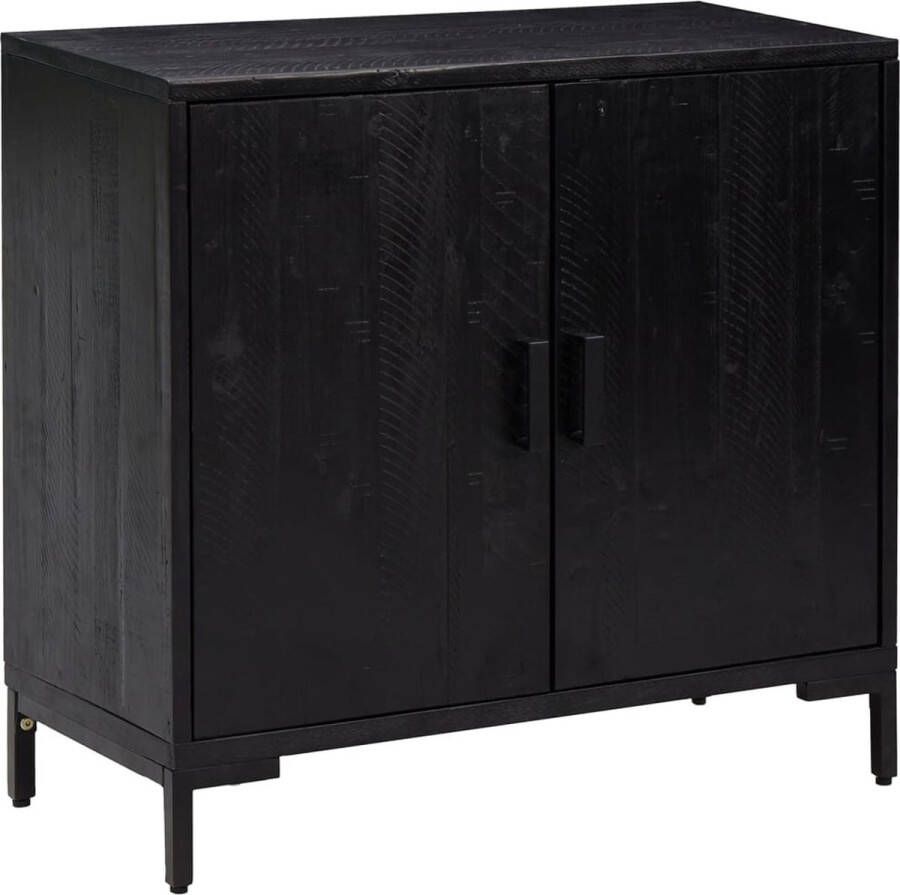 VidaXL Dressoir 75x35x70 cm massief grenenhout zwart - Foto 2