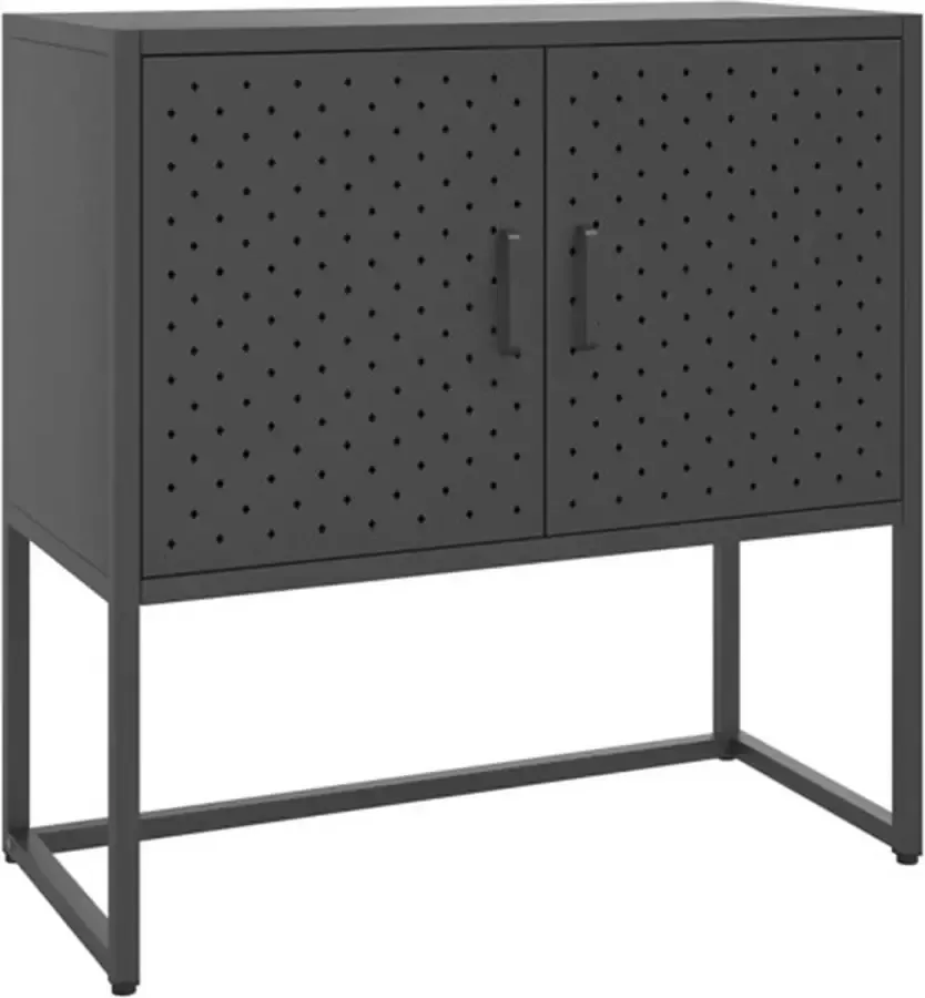 VidaXL -Dressoir-75x35x75-cm-staal-antracietkleurig - Foto 3