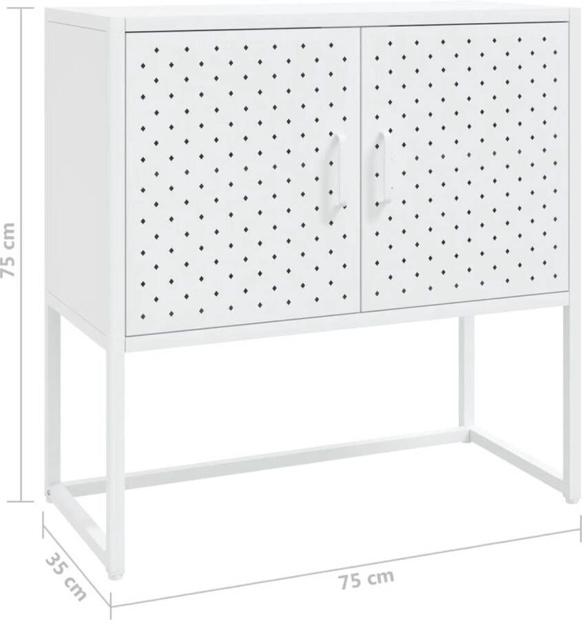 VidaXL -Dressoir-75x35x75-cm-staal-wit - Foto 3