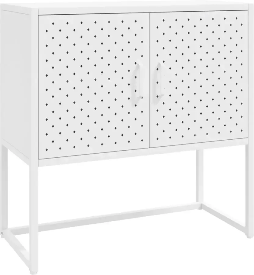 VidaXL -Dressoir-75x35x75-cm-staal-wit - Foto 4