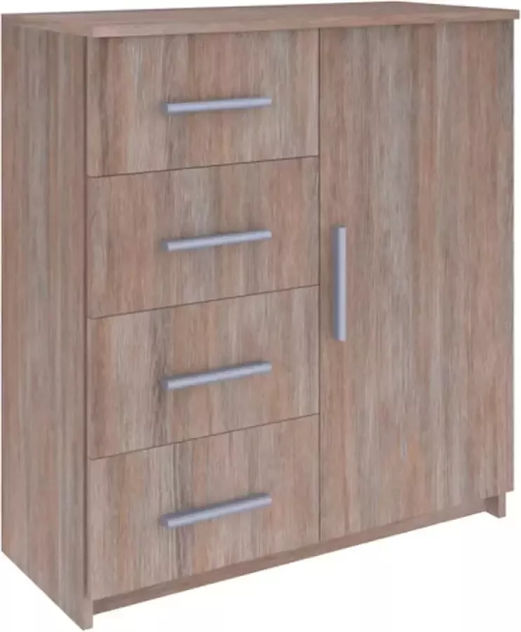 VidaXL Dressoir 79x35x88 spaanplaat grijs sonoma eikenkleurig - Foto 2