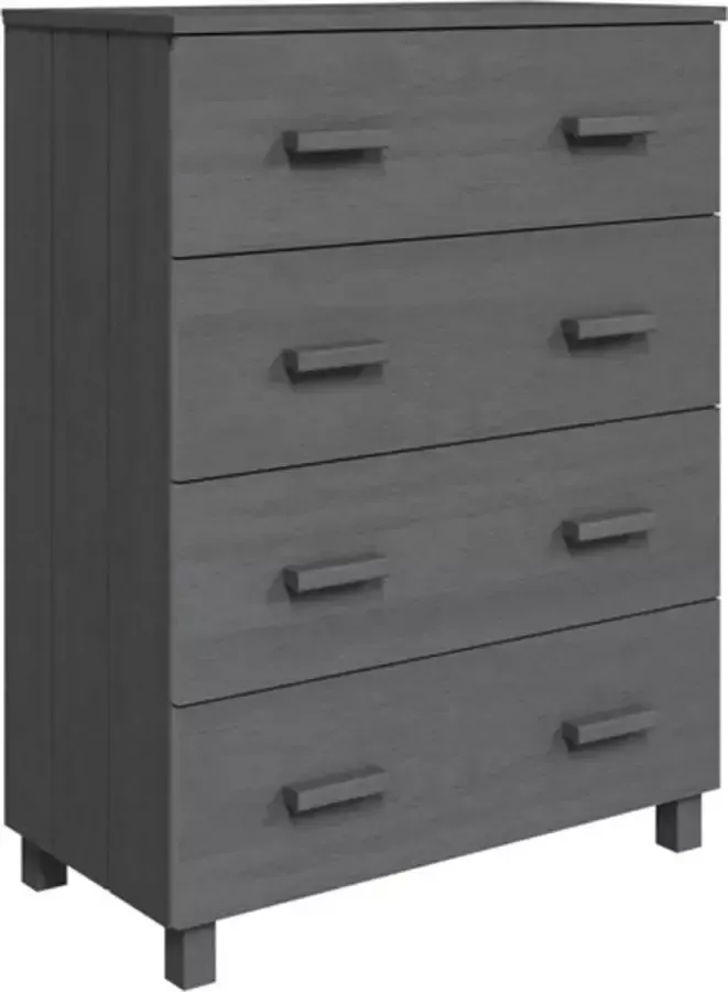 VidaXL -Dressoir-HAMAR-79x40x103 5-cm-massief-grenenhout-donkergrijs - Foto 2