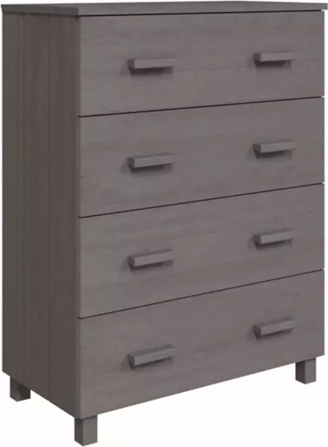 VidaXL -Dressoir-HAMAR-79x40x103 5-cm-massief-grenenhout-lichtgrijs - Foto 3