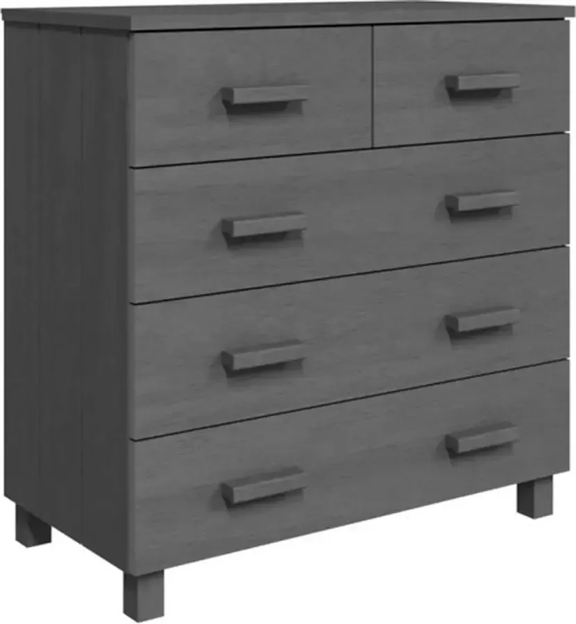 VidaXL -Dressoir-HAMAR-79x40x80-cm-massief-grenenhout-donkergrijs - Foto 3