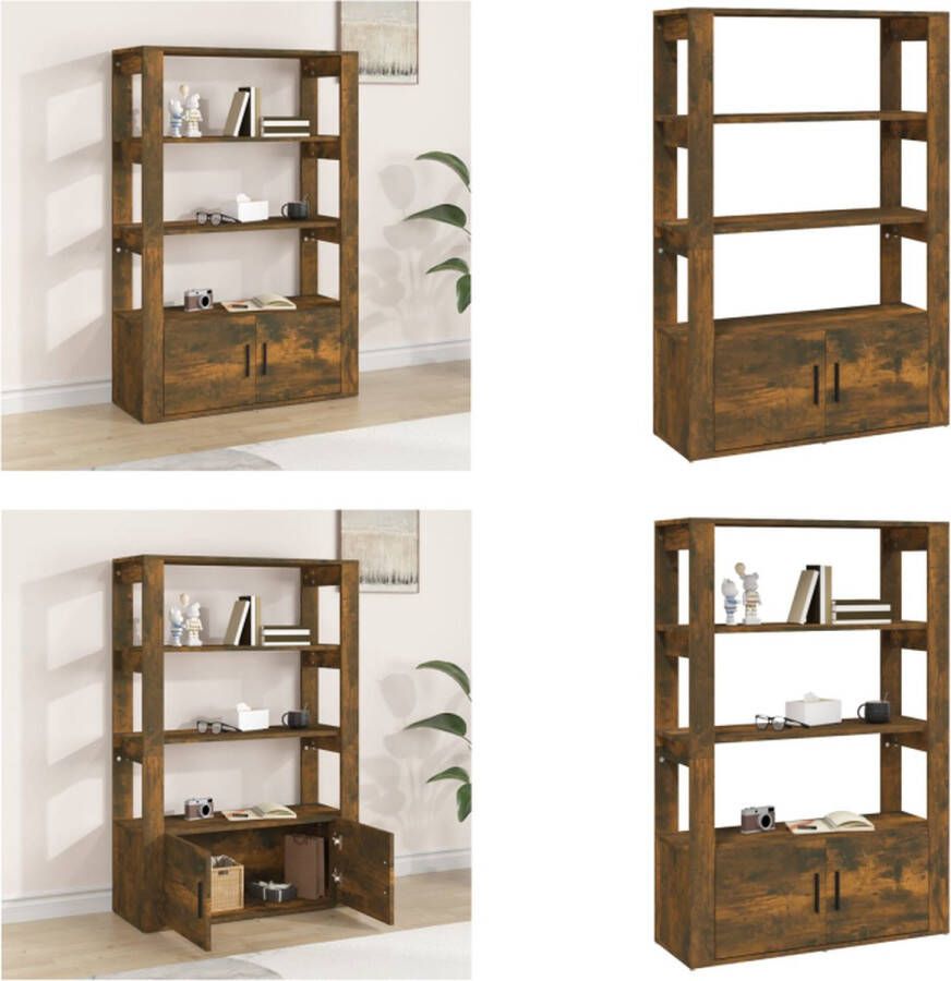 VidaXL Dressoir 80x30x119-5 cm bewerkt hout gerookt eikenkleurig Dressoir Dressoirs Kast Wandkast