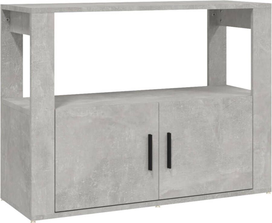 VidaXL Dressoir 80x30x60 cm Bewerkt Hout Betongrijs Dressoir Kast Houten Dressoir Betongrijs Dressoir Salontafel - Foto 2