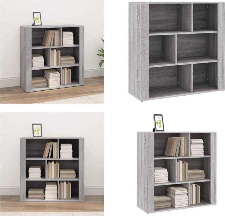 VidaXL Dressoir 80x30x80 cm bewerkt hout grijs sonoma eikenkleurig Dressoir Dressoirs Kast Wandkast