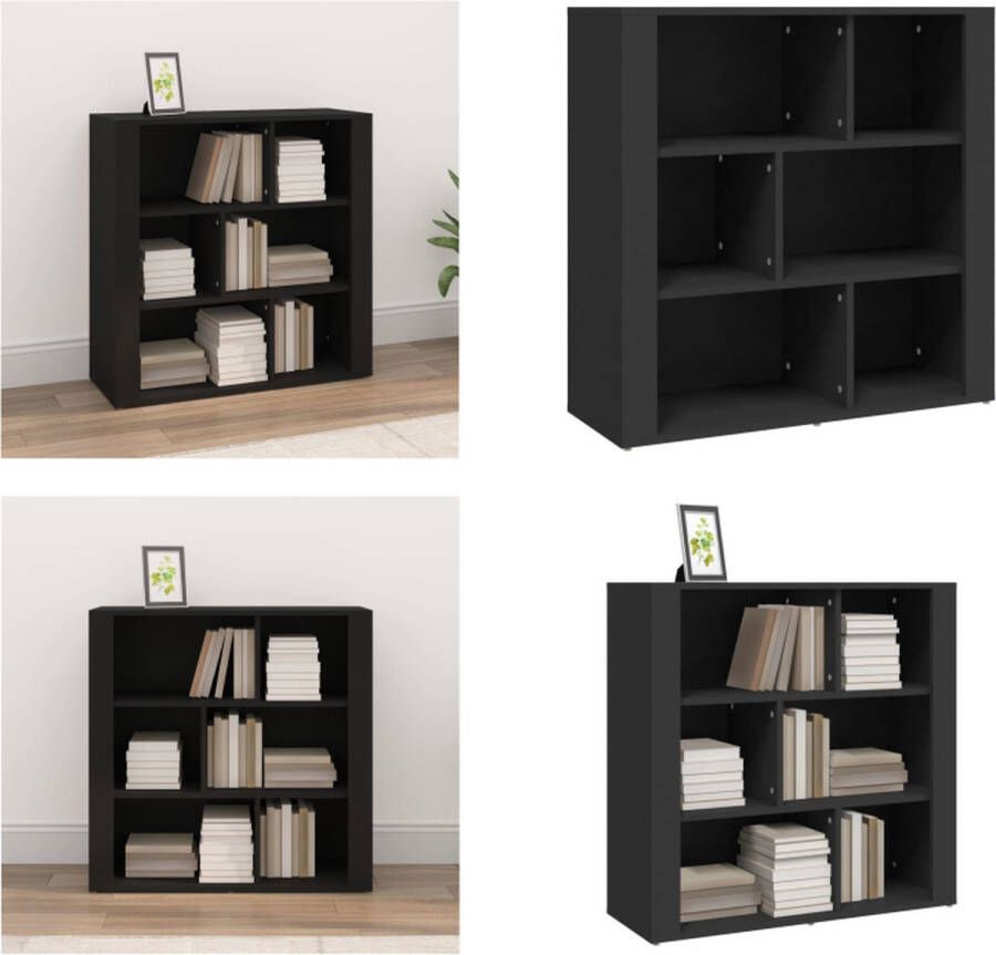 VidaXL Dressoir 80x30x80 cm bewerkt hout zwart Dressoir Dressoirs Kast Wandkast