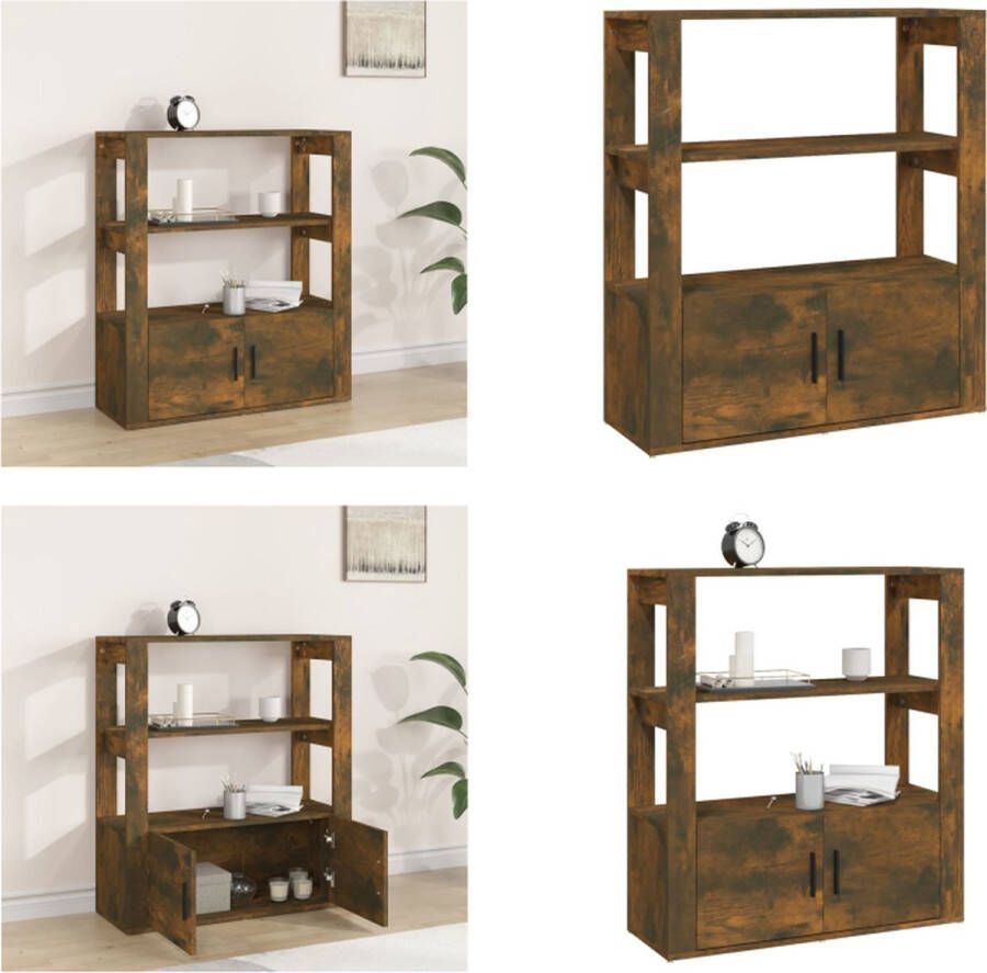 VidaXL Dressoir 80x30x90 cm bewerkt hout gerookt eikenkleurig Dressoir Dressoirs Kast Wandkast