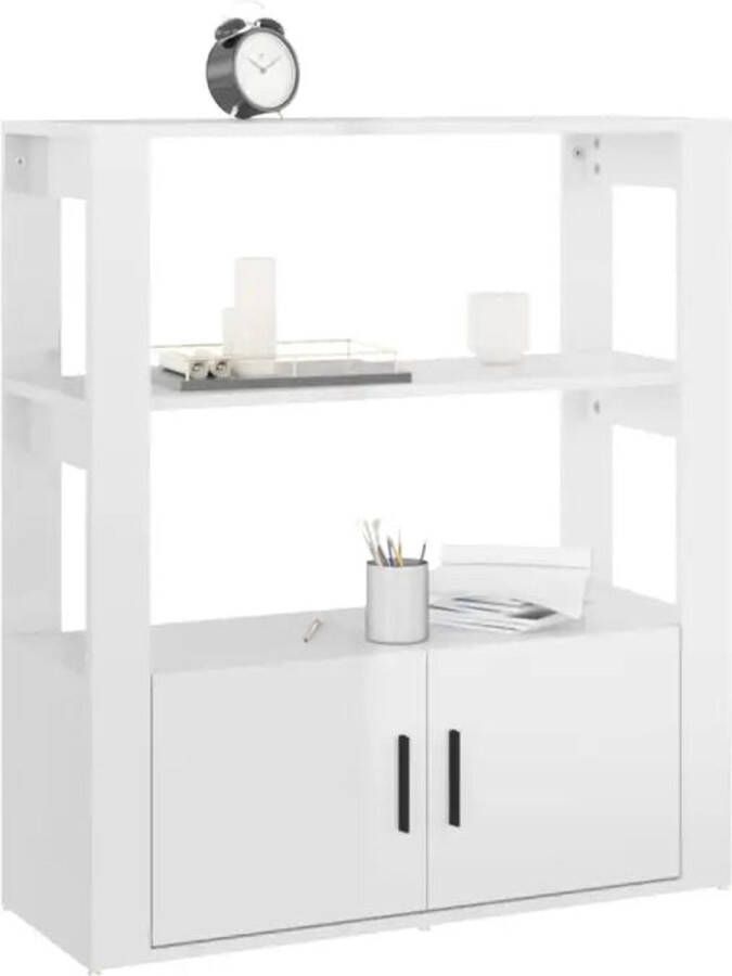 VidaXL -Dressoir-80x30x90-cm-bewerkt-hout-hoogglans-wit - Foto 3