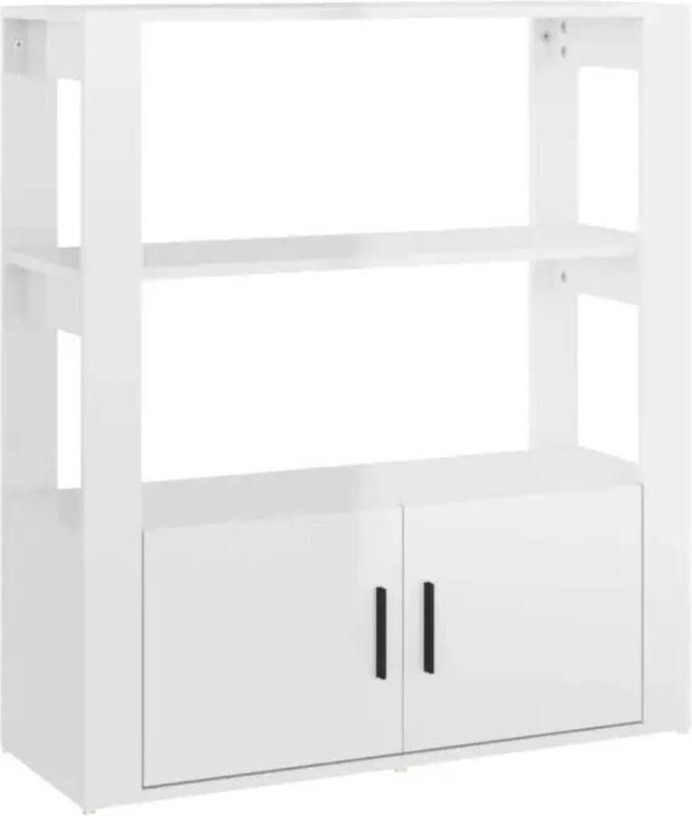 VidaXL -Dressoir-80x30x90-cm-bewerkt-hout-hoogglans-wit - Foto 4