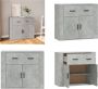 VidaXL Dressoir 80x33x70 cm bewerkt hout betongrijs Dressoir Dressoirs Kast Wandkast - Thumbnail 1