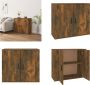 VidaXL Dressoir 80x33x70 cm bewerkt hout gerookt eikenkleurig Dressoir Dressoirs Kast Wandkast - Thumbnail 2