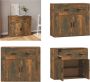 VidaXL Dressoir 80x33x70 cm bewerkt hout gerookt eikenkleurig Dressoir Dressoirs Kast Wandkast - Thumbnail 1