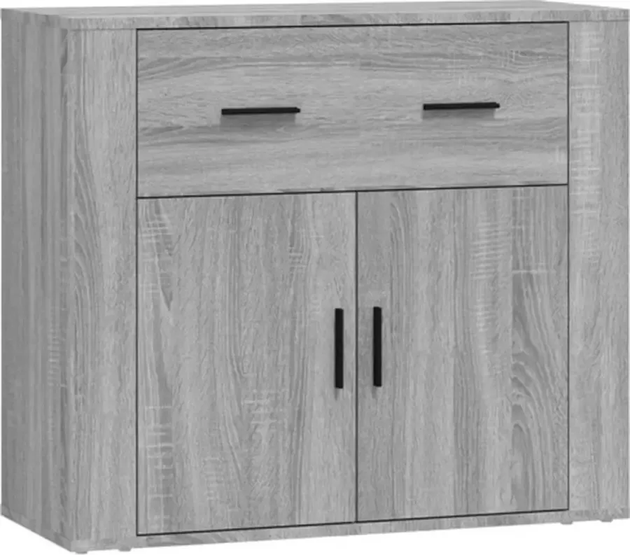 VidaXL -Dressoir-80x33x70-cm-bewerkt-hout-grijs-sonoma-eikenkleurig - Foto 3