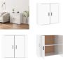 VidaXL Dressoir 80x33x70 cm bewerkt hout hoogglans wit Dressoir Dressoirs Kast Wandkast - Thumbnail 2