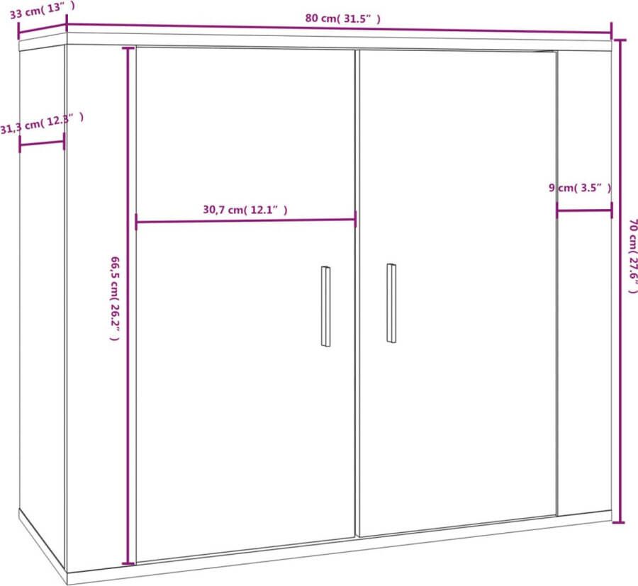 VidaXL -Dressoir-80x33x70-cm-bewerkt-hout-wit