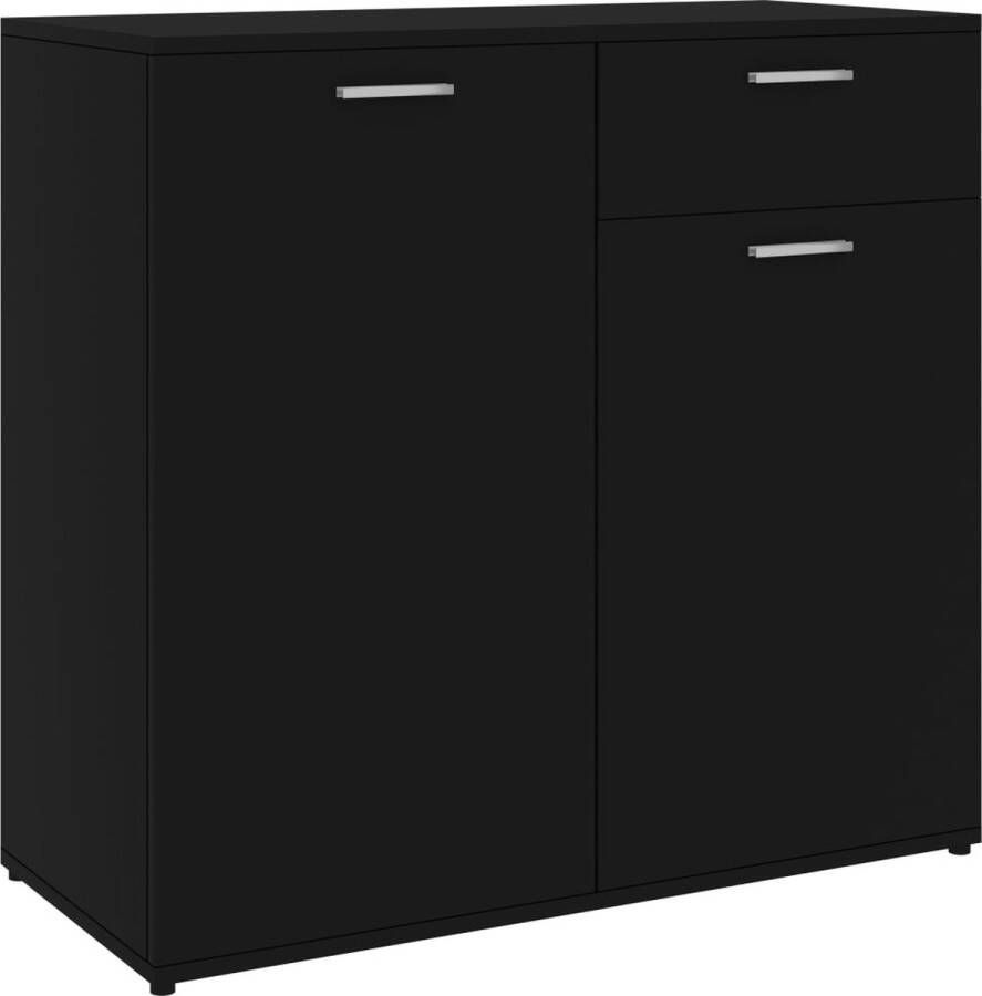 VidaXL -Dressoir-80x36x75-cm-spaanplaat-zwart - Foto 2