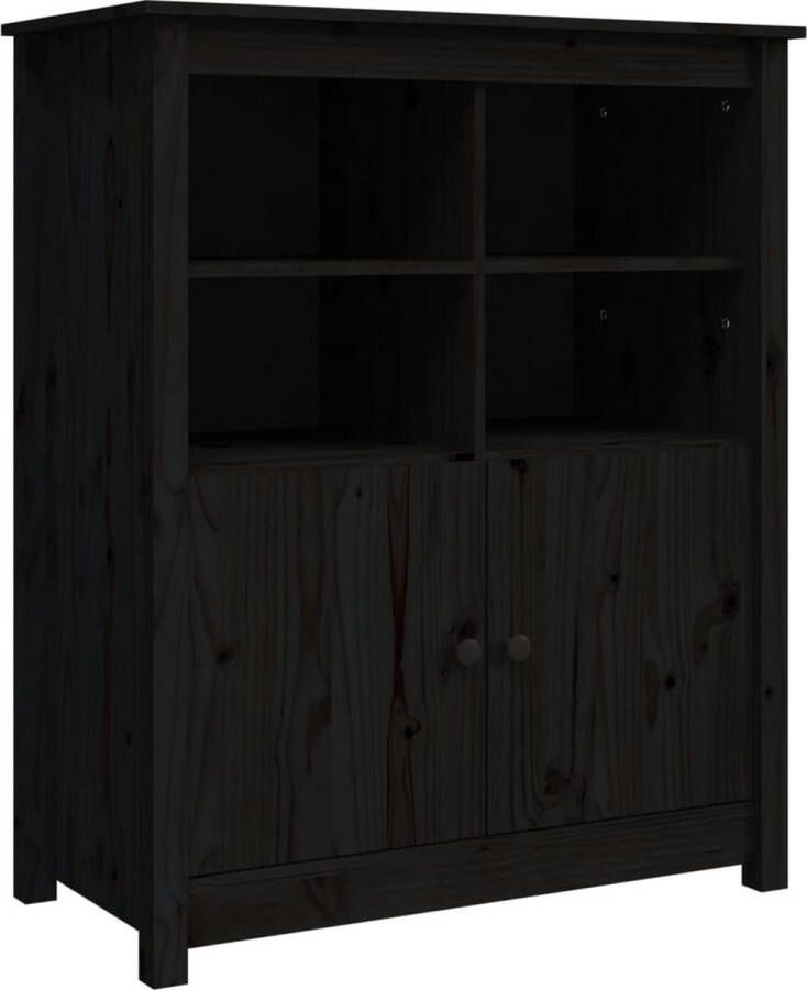 VidaXL -Dressoir-83x41 5x100-cm-massief-grenenhout-zwart