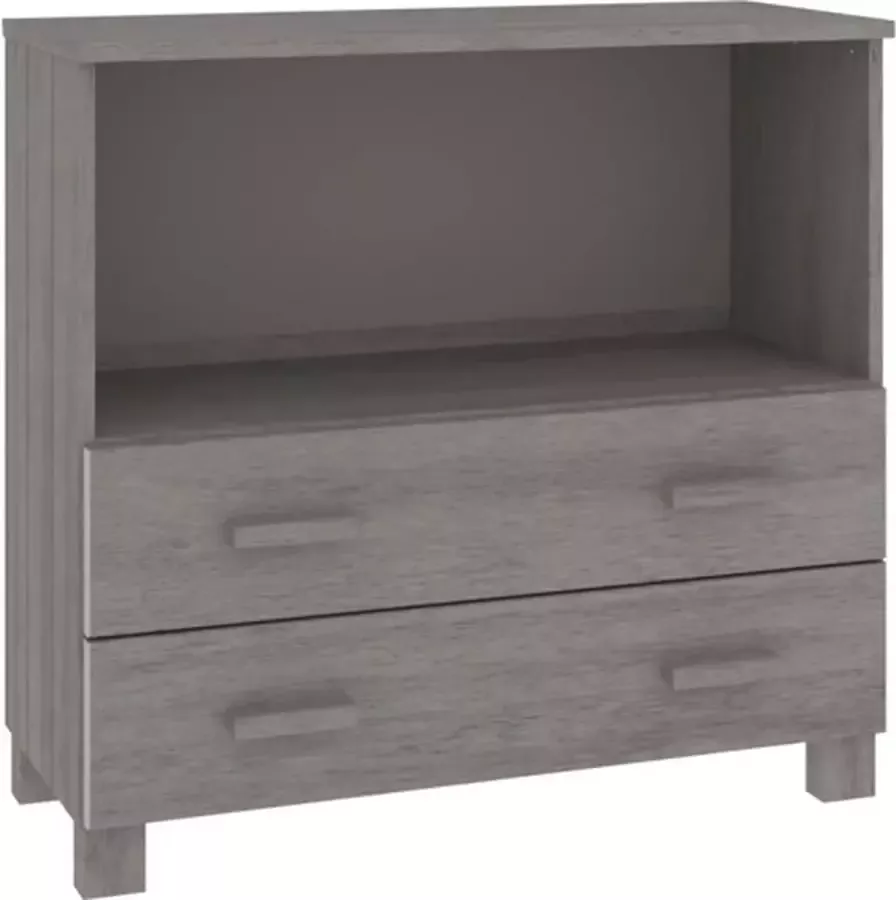 VidaXL -Dressoir-HAMAR-85x35x80-cm-massief-grenenhout-lichtgrijs - Foto 2