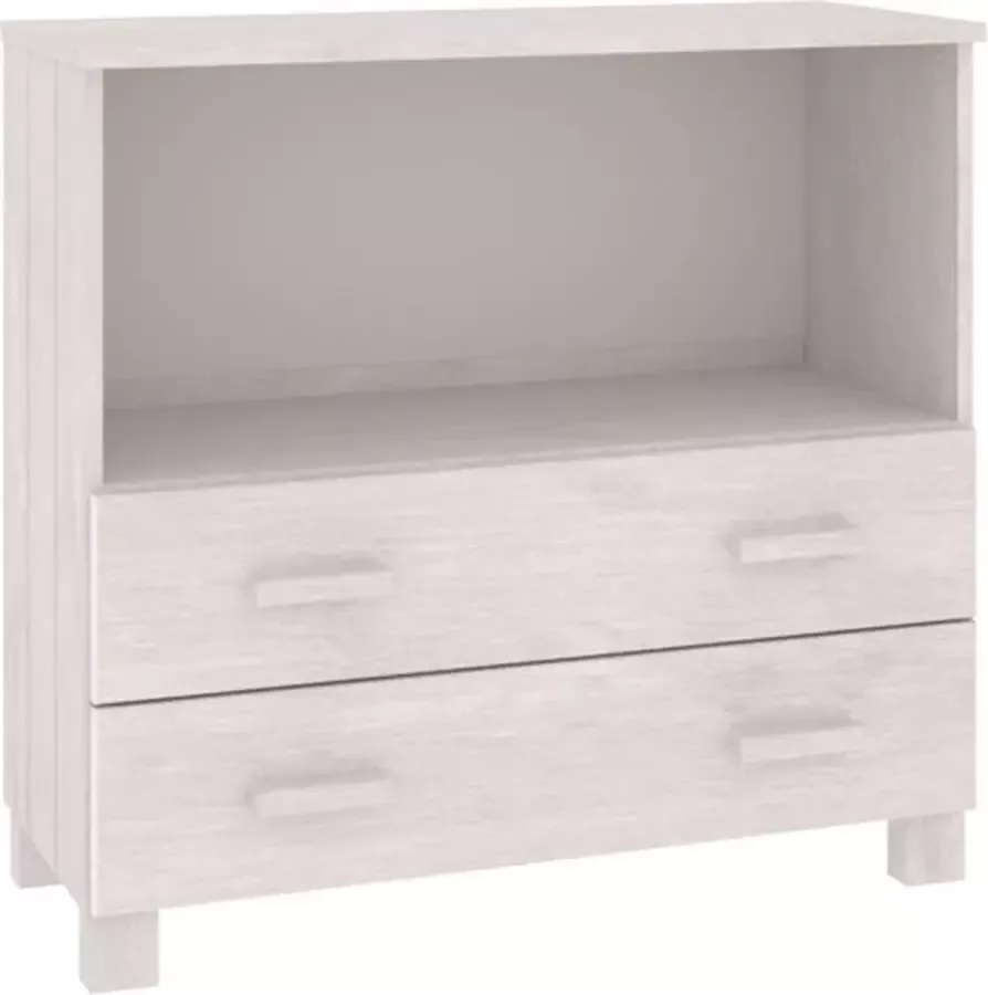 VidaXL -Dressoir-HAMAR-85x35x80-cm-massief-grenenhout-wit - Foto 2