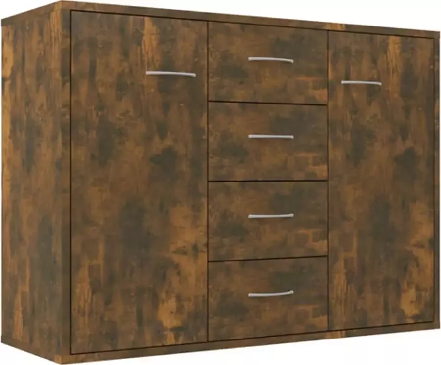 VidaXL -Dressoir-88x30x65-cm-bewerkt-hout-gerookt-eikenkleurig - Foto 3