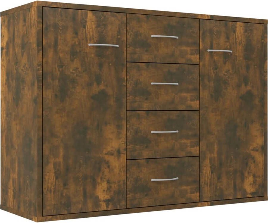 The Living Store Dressoir 88x30x65 cm bewerkt hout gerookt eikenkleurig Dressoir Houten Dressoir Opberg Dresser Vintage Dressoir Landelijk Dressoir
