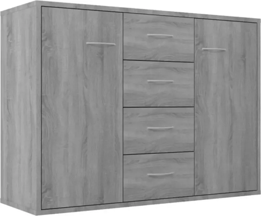 VidaXL -Dressoir-88x30x65-cm-bewerkt-hout-grijs-sonoma-eikenkleurig - Foto 4