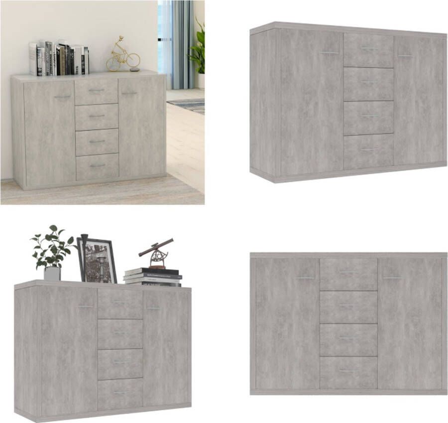 VidaXL Dressoir 88x30x65 cm bewerkt hout betongrijs Dressoir Dressoirs Opbergkast Opbergkasten - Foto 2