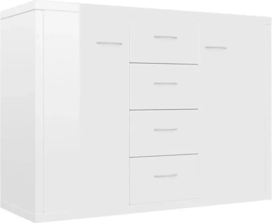 VIDAXL Dressoir 88x30x65 cm bewerkt hout hoogglans wit - Foto 2