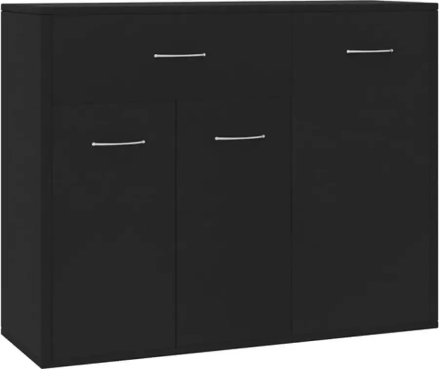 VidaXL -Dressoir-88x30x70-cm-bewerkt-hout-zwart - Foto 4