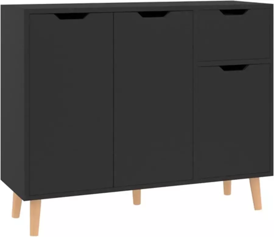 VidaXL -Dressoir-90x30x72-cm-bewerkt-hout-hoogglans-zwart - Foto 2
