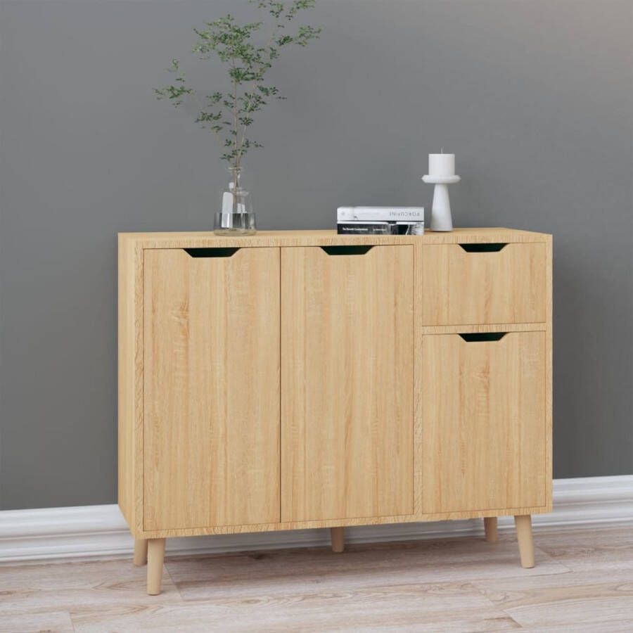 VidaXL -Dressoir-90x30x72-cm-bewerkt-hout-sonoma-eikenkleurig - Foto 2