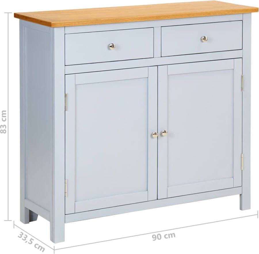 VidaXL -Dressoir-90x33 5x83-cm-massief-eikenhout - Foto 2