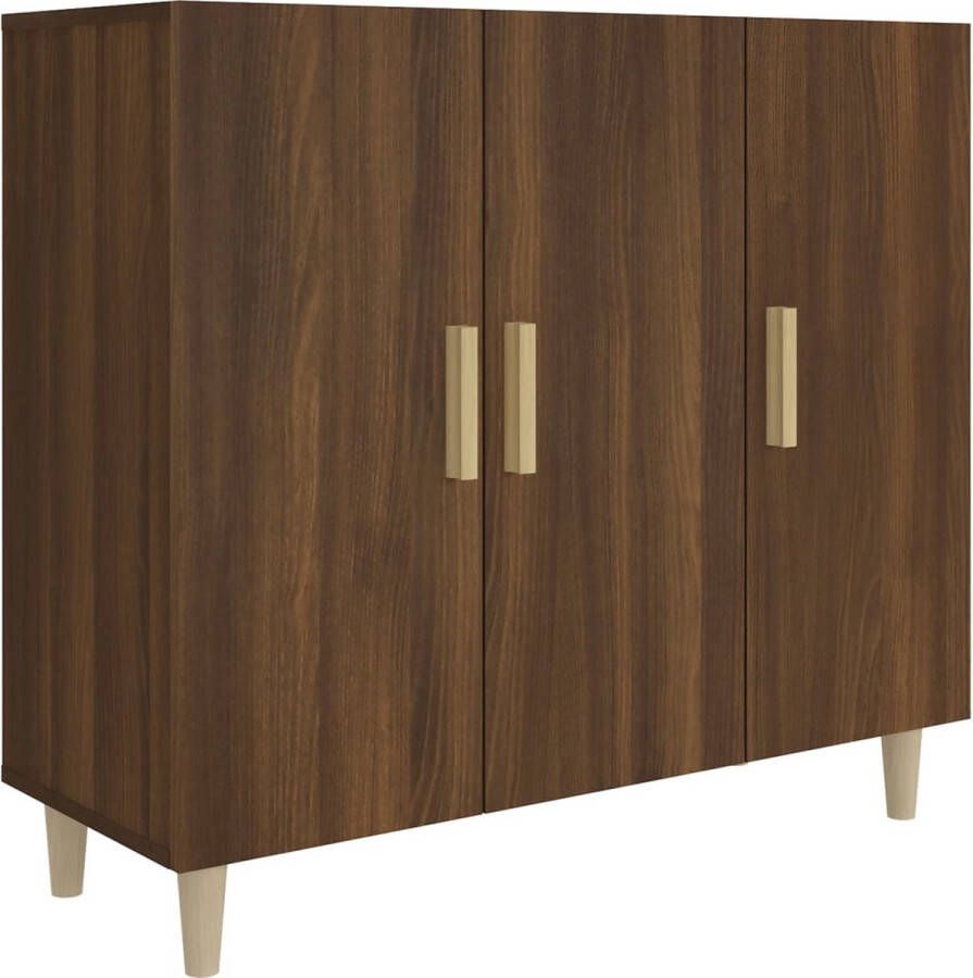 VidaXL -Dressoir-90x34x80-cm-bewerkt-hout-bruineikenkleurig - Foto 4